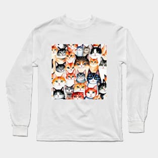 cute cats pattern gift Long Sleeve T-Shirt